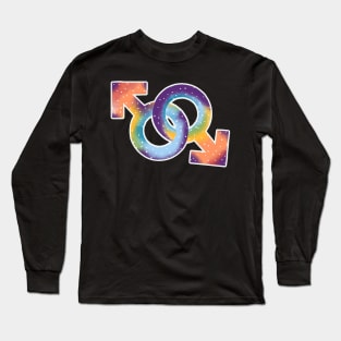 Symbols or signs that refer to men, rainbow and dots, support homosexuality Long Sleeve T-Shirt